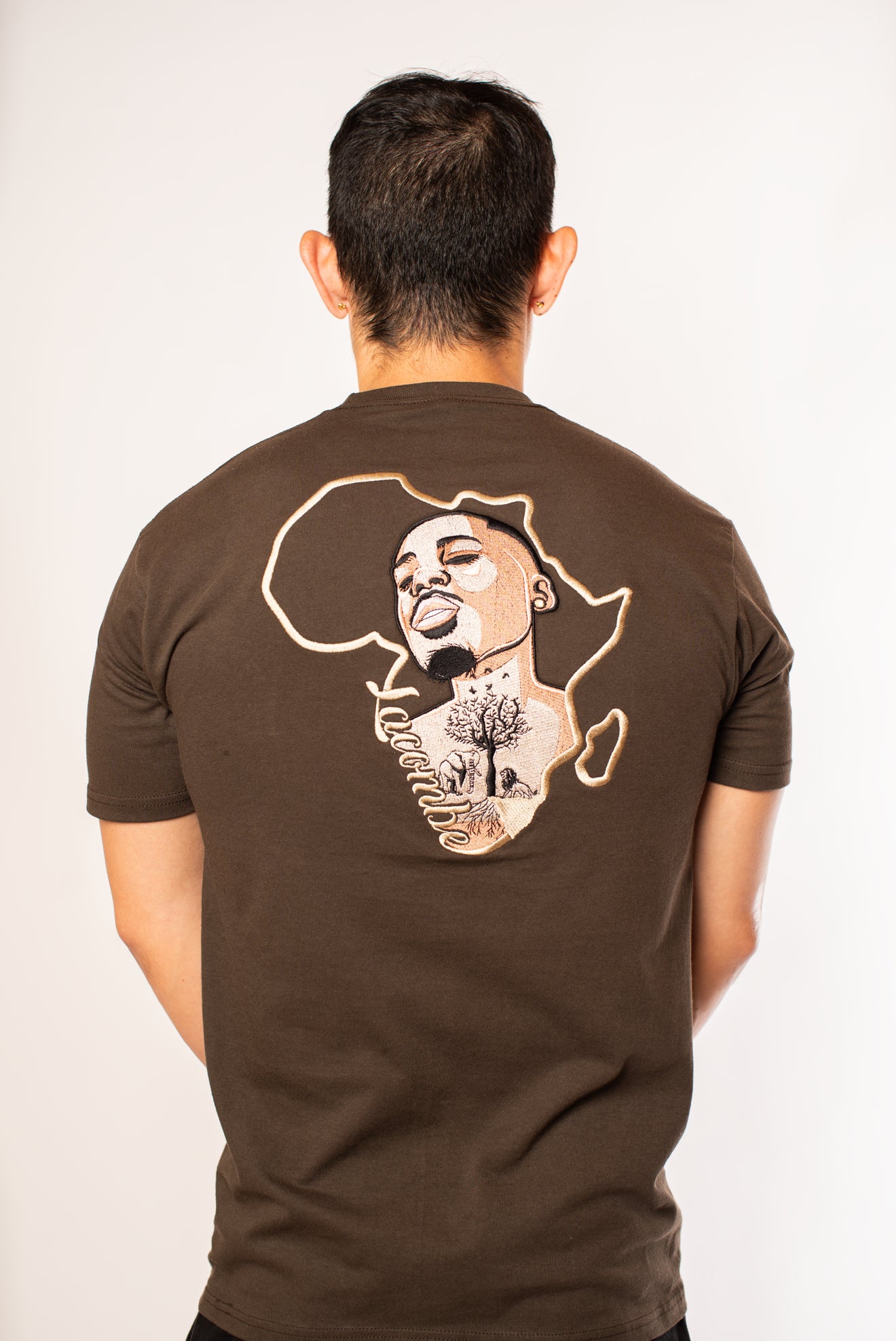 Lacombe' Embroidered Brown T-Shirt