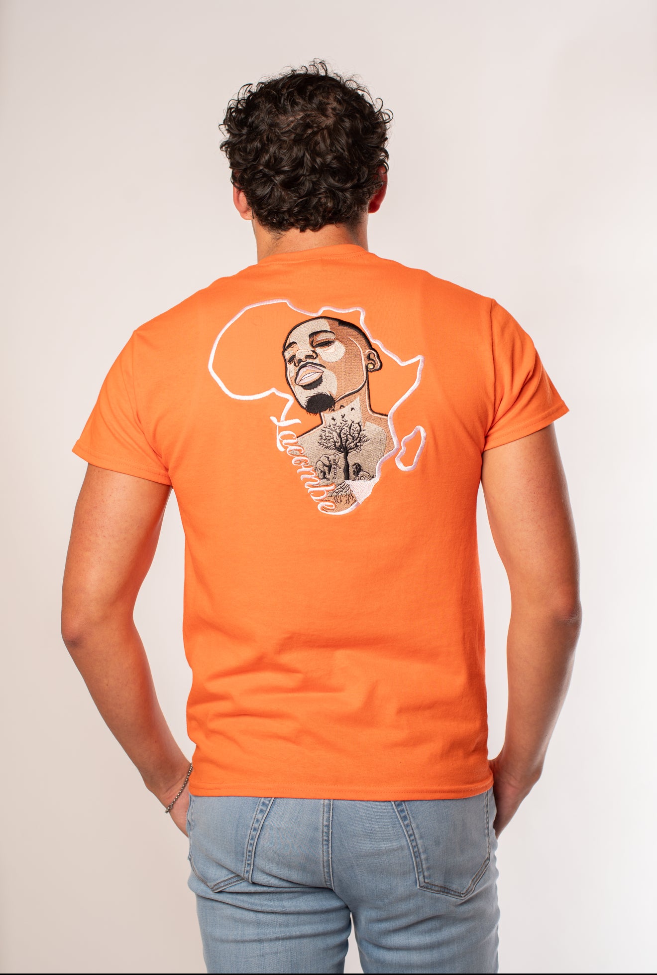 Lacombe' Embroidered Orange T-Shirt
