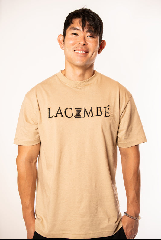 Lacombe' Embroidered Tan T-Shirt