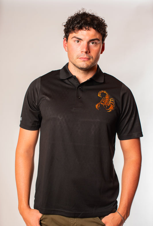 Lacombe' Black Embroidered Polo